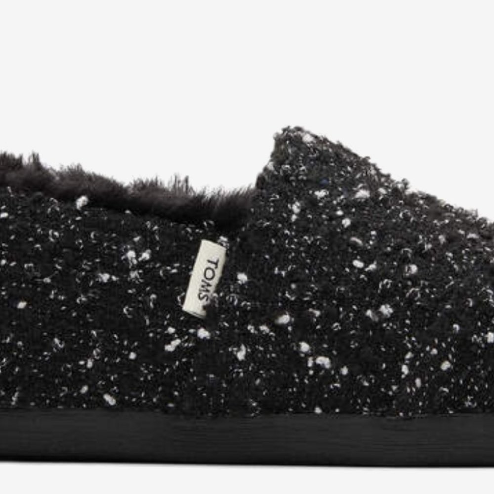 Tom’s Black and white textured boule faux fur